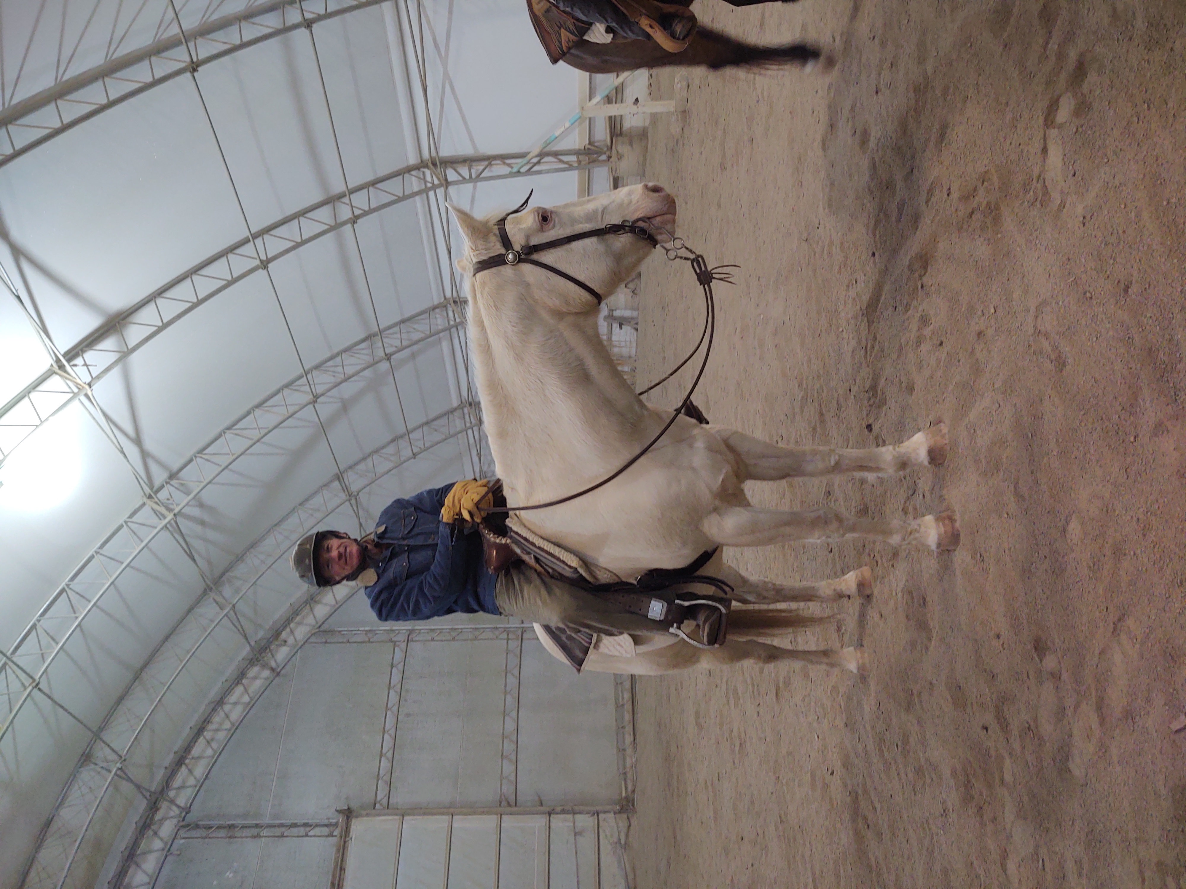 Paul riding sage indoor