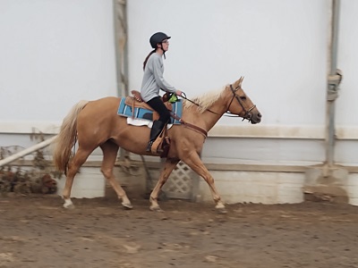 Eve riding Sandy ranch